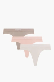 Atlantic 3CLP-013 3-pack Majtki stringi, różowy/cappucino/jasnoróżowy