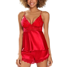 Dkaren Harmonia Nocna komplet top + szorty, czerwony
