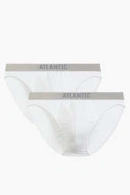 Atlantic 2BMP-013 2-pack Majtki slipy, biały