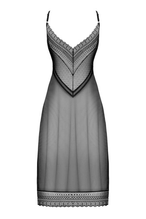 Obsessive Estiqua long chemise Nocna koszulka, czarny
