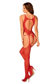 Obsessive N122 bodystocking Body sexy, czerwony
