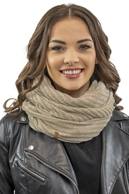 Vivisence 7017Kmpl Komplet czapka+komin, beżowy