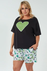 Italian Fashion Picos kr.r. kr.sp. Nocna piżama, czarny/druk