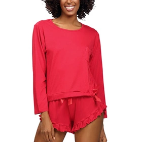 Dkaren Ronnie Nocna komplet koszulka + szorty, czerwony