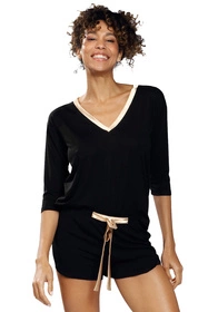 Dkaren Edith Nocna komplet koszulka + szorty, czarny