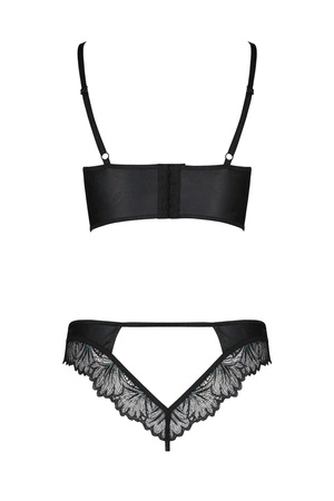 Passion Astrida bikini Nocna komplet biustonosz + stringi, black
