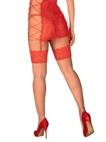 Obsessive Rediosa stocking Wyrób pończoszniczy pończochy do pasa, czerwony