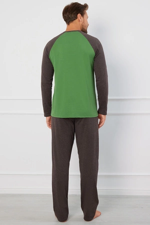 Italian Fashion Aleksander dł.r. dł.sp. Nocna piżama, zielony/c.melanż