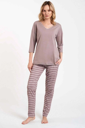 Italian Fashion Betty r.3/4 dł.sp. Nocna piżama, cappuccino/druk
