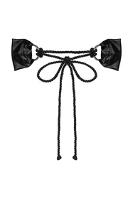 Obsessive Cordellis cuffs Akcesoria erotyczne kajdanki, czarny