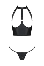 Passion Genevia set Nocna komplet półbiustonosz + stringi, black