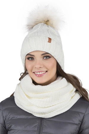 Vivisence 7014 Kmpl+R Komplet czapka+komin+rękawiczki, ecru