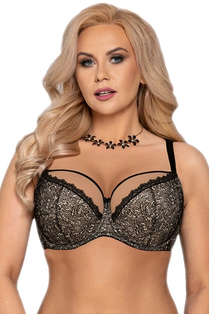 Vena VB-323 MAXI Biustonosz półusztywniany, beż-czarny