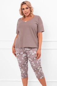 Italian Fashion Kimuri kr.r. sp.3/4 Nocna piżama, cappuccino/druk