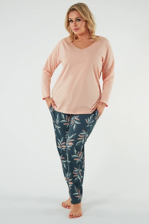 Italian Fashion Julietta dł.r. dł.sp. Nocna piżama, łosoś/druk