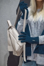 Vivisence 7201 Rękawiczki dzianinowe, granatowy