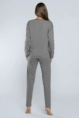 Italian Fashion Akcent dł.r. dł.sp. Nocna piżama, średni melanż