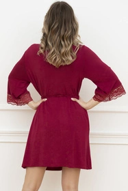 Italian Fashion Samaria r.3/4 Nocna szlafrok, wino