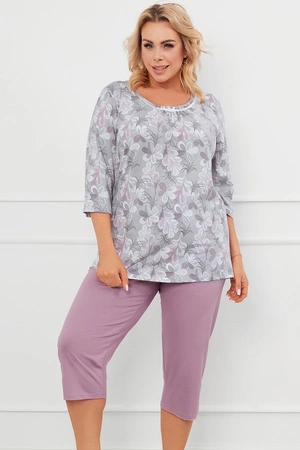 Italian Fashion Ardila r.3/4 sp.3/4 Nocna piżama, druk/wrzos