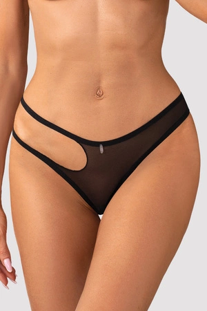 Obsessive Saturis crotchless thong Majtki stringi otwarte, czarny