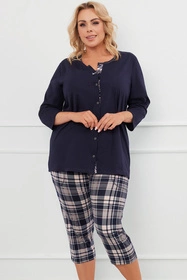 Italian Fashion Dona r.3/4 sp.3/4 Nocna piżama, granat/druk