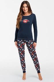 Italian Fashion Makala dł.r. dł.sp. Nocna piżama, granat/druk