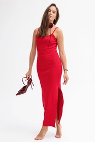 Dkaren DK-K-P7 Sukienka homewear, czerwony