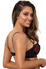 Axami V-10021 Biustonosz miękki, czarno-czerwony