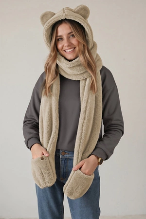 Vivisence 70107 Nakrycie głowy kaptur, beżowy