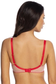 Bella Misteria 34-71 Romantyczny Kwiat Biustonosz miękki, czerwono-beżowy