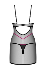 Obsessive Novenes chemise Nocna komplet koszulka + stringi, black