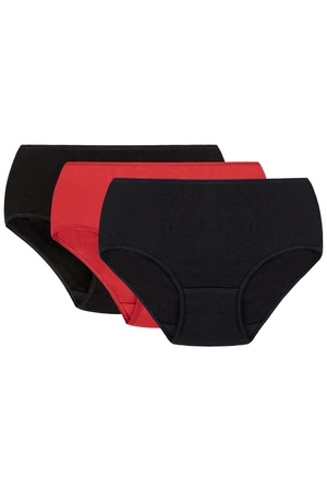 Vivisence 4001 3-pack Majtki figi, czarny/czerwony/granatowy