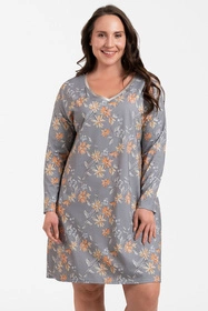 Italian Fashion Kasos dł.r. Nocna koszula, druk/szary