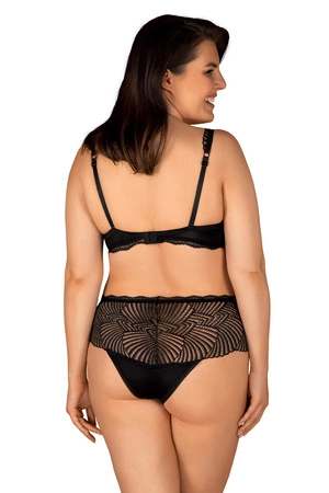 Obsessive Klarita 2-pcs set Nocna komplet biustonosz + figi, czarny