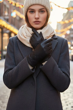 Vivisence 7210 Rękawiczki skórzane, black