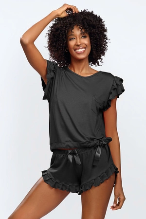 Dkaren Lulu Nocna komplet koszulka + szorty, czarny