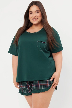 Italian Fashion Foggia kr.r. kr.sp. Nocna piżama, zielony/druk