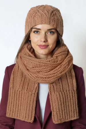 Vivisence 70112Kmpl Komplet czapka+szalik, beżowy