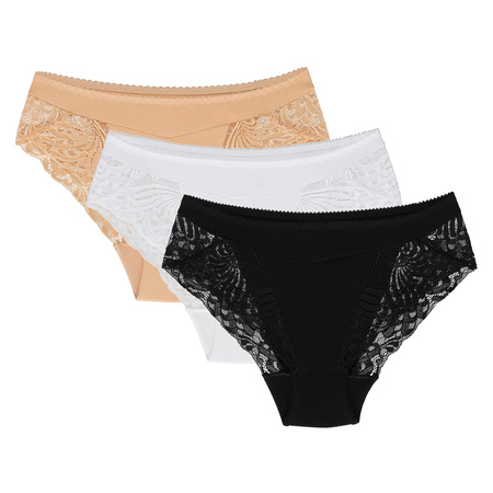 Wol-Bar Eco-Zo 3-pak Majtki figi, be�owy-bia�y-czarny