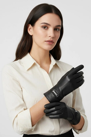 Vivisence 7212 Rękawiczki skórzane, black