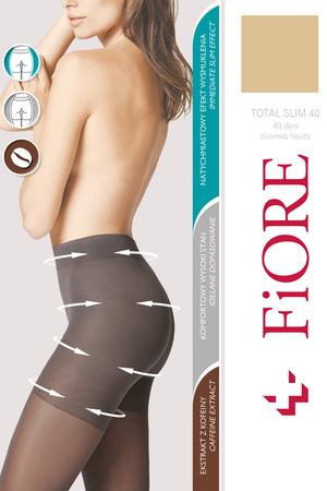 Fiore Total Slim 40 den M5207 Wyr�b po�czoszniczy rajstopy, tan