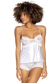 Dkaren Aga Nocna komplet top + szorty, biały