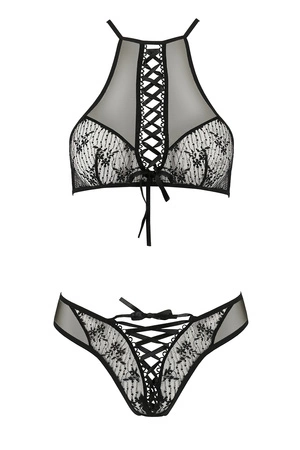 Passion Azalia set Nocna komplet biustonosz + stringi, black