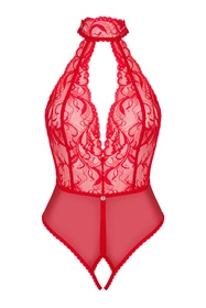 Obsessive Dagmarie teddy Body sexy, czerwony