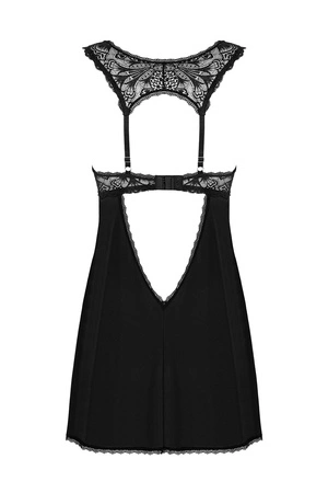 Obsessive Donna Dream babydoll Nocna komplet koszulka + stringi, czarny