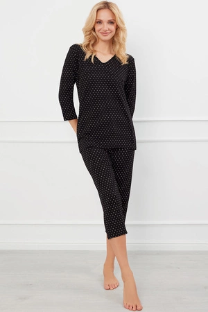 Italian Fashion Puntini r.3/4 sp.3/4 Nocna piżama, druk/czarny