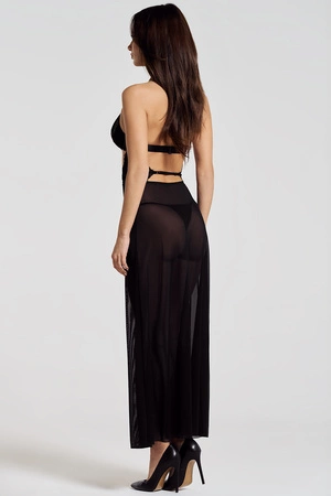 Obsessive Iliosa chemise Nocna komplet koszulka + stringi, czarny