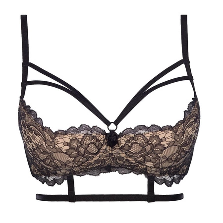 Axami V-7881 Marshmallow Biustonosz półbiustonosz, czarno-beżowy