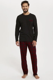 Italian Fashion Zeman dł.r. dł.sp. Nocna piżama, czarny/druk