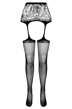 Passion S028 Wyrób pończoszniczy pończochy z pasem, black